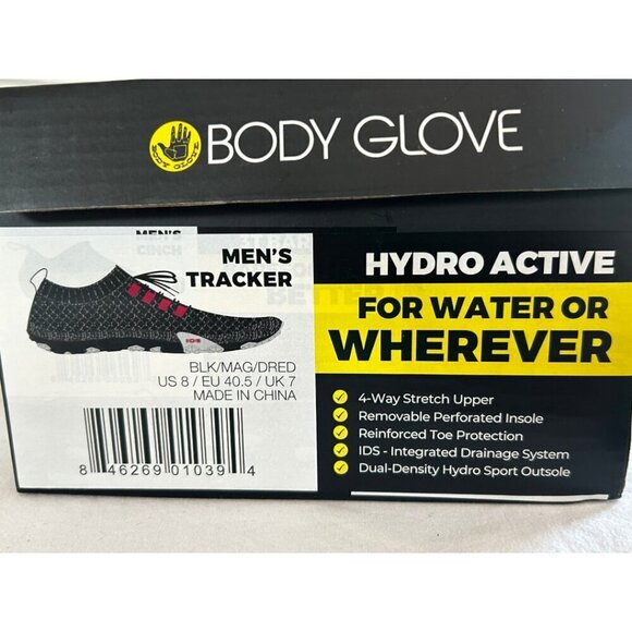 Body Glove Men’s Tracker Hydro Active Water Shoes Black Red Lightweight Size 8 main image 8